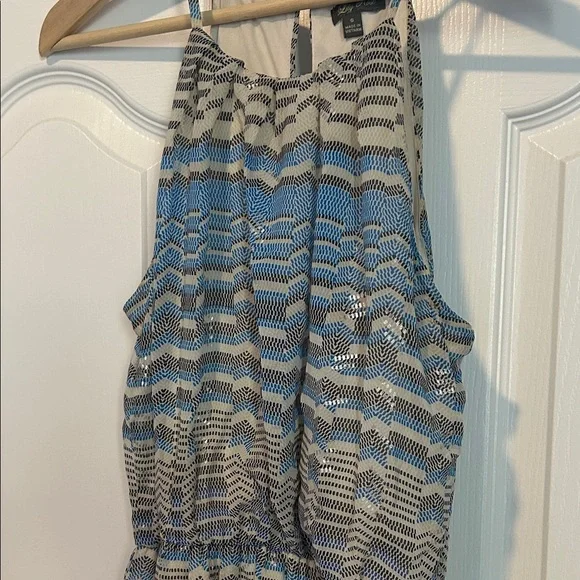 🩷Lily Rose Blue and Gray Maxi Dress - Picture 3 of 5